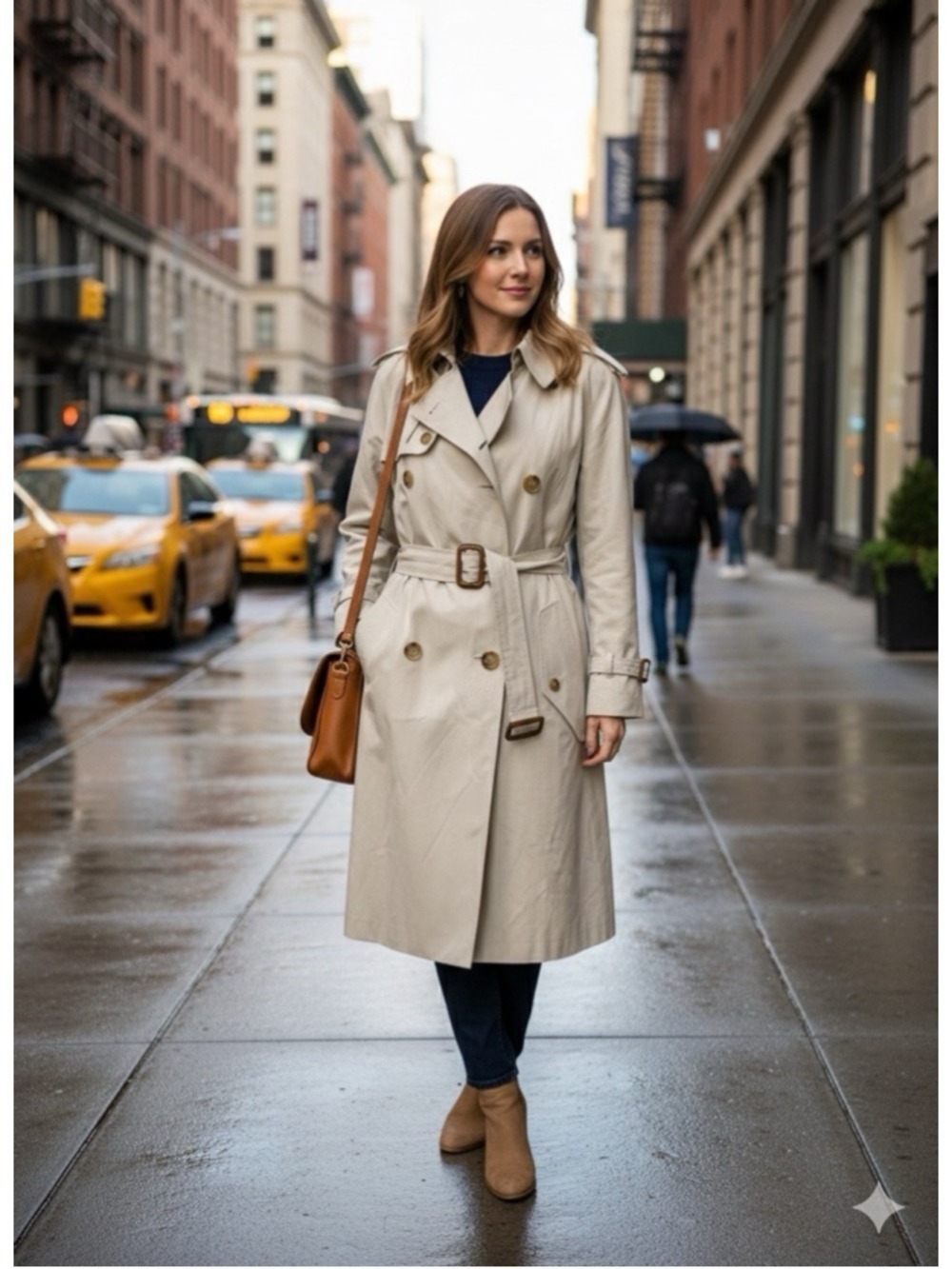 Ralph Lauren Trench Coat MED Women Khaki w/Belt Luxury Old Money Minimalist Chic